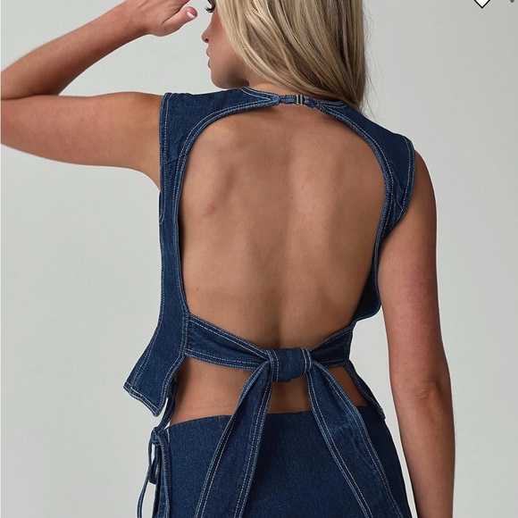 Lioness Classic Blue Denim Top - Picture 2 of 5